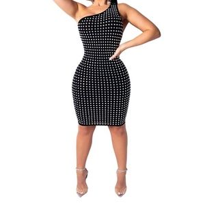 Black stud party dress